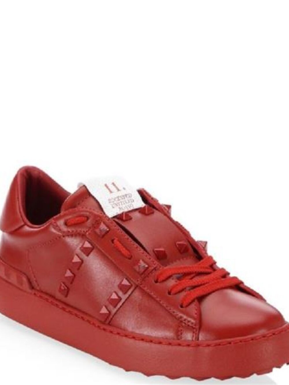 Valentino Garavani 11. Women Rockstud Studded Leather Sneakers Shoes Red